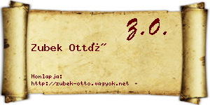 Zubek Ottó névjegykártya